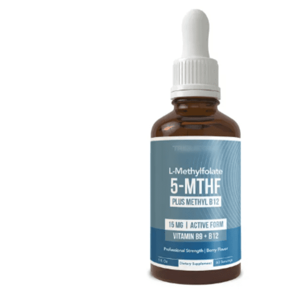 Methylfolate & B12 Liquid Supplement – 60ml Vitamin Support for Overall Health, 60 Capsules, Makeup Organizers