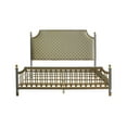 thumbnail image 2 of Acme Marchesa Queen Bed in Beige Leather-Aire, Gold & Pearl White Finish, 2 of 6