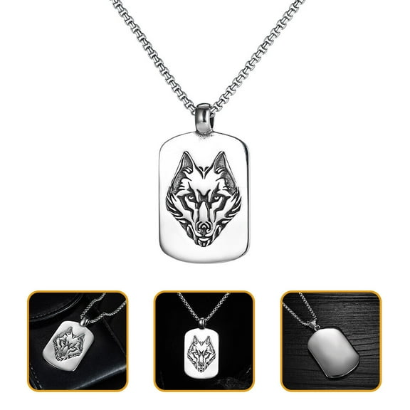 LEORX Choker Necklace Titanium Steel 1Pcs Retro Style Wolf Head Men's Jewellery Celebration
