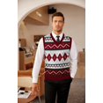 thumbnail image 2 of COOFANDY Men's Casual Slim Fit V-Neck Rhombus Knitwear Sleeveless Pullover Sweater Vest, 2 of 6