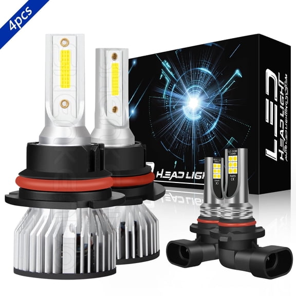 Combo 9007 LED Headlight 9006 Fog Light Bulb Kit for 1997-2003 Ford F150 1998 1999 2000 2001 2002 White