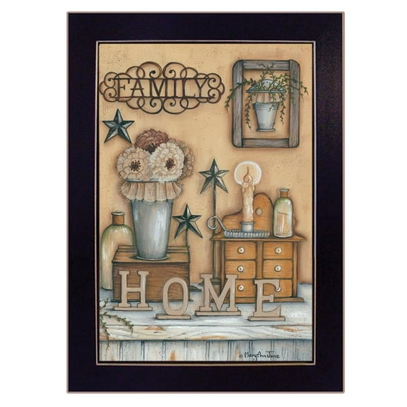 Family by Mary Ann June Printed Framed Wall Art Wood Multi-Color