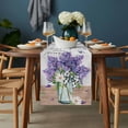 thumbnail image 2 of Purple Lavender Table Runner - 108 Inch Long, Kitchen Dining Table Runner Dresser Scarves, Spring Floral Daisy Butterfly Leaves Gray Farmhouse Decor for Coffee Tables Wedding Party Banquet, 2 of 8