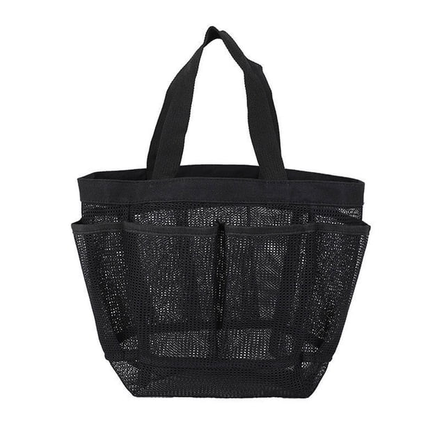 Jumpingount Bolsa de ducha de malla con 8 bolsillos de almacenamiento Asas dobles Organizador de maquillaje Bolsa de baño colgante Playa Colegio Baño Envolturas para manijas de equipaje Negro Jumpingount AP012377-01