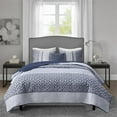 thumbnail image 2 of Madison Park Bennett Polyester Reversible Jacquard Coverlet Set in Navy, 2 of 12