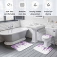thumbnail image 6 of Purple Flowers Bathroom Rugs Set Watercolor Wisteria Flowers Plant Farmhouse Non Slip Absorbent Soft Bath Mats 3 Piece Set with Bathroom Rug, U-Shaped Floor Mat, Toilet Seat Cover Small Size, 6 of 9