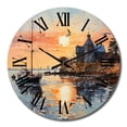 thumbnail image 2 of Designart "Port Port Of silence II" Port Landscape Oversized Wall Clock, 2 of 5
