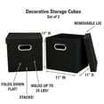 Household Essentials Cube Set with Lids, 2pk, Black