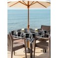 thumbnail image 3 of Outdoor Tablecloth with Umbrella Hole for Patio/Picnic/Party/Camping, Grey Geometric Waterproof Table Cloth Square Cover Washable, Black White Boho (54"x 54"), 3 of 9