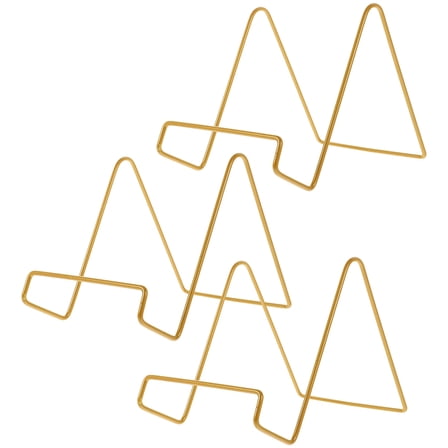 FESTFENDS Golden Metal Easel Display Stands 3pcs for Home and Office Use Elegant Design