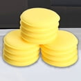 thumbnail image 3 of 12 Uds. Almohadillas de limpieza de esponja para encerar redondas herramienta de limpieza amarilla ultrasuave para coches, 3 of 6