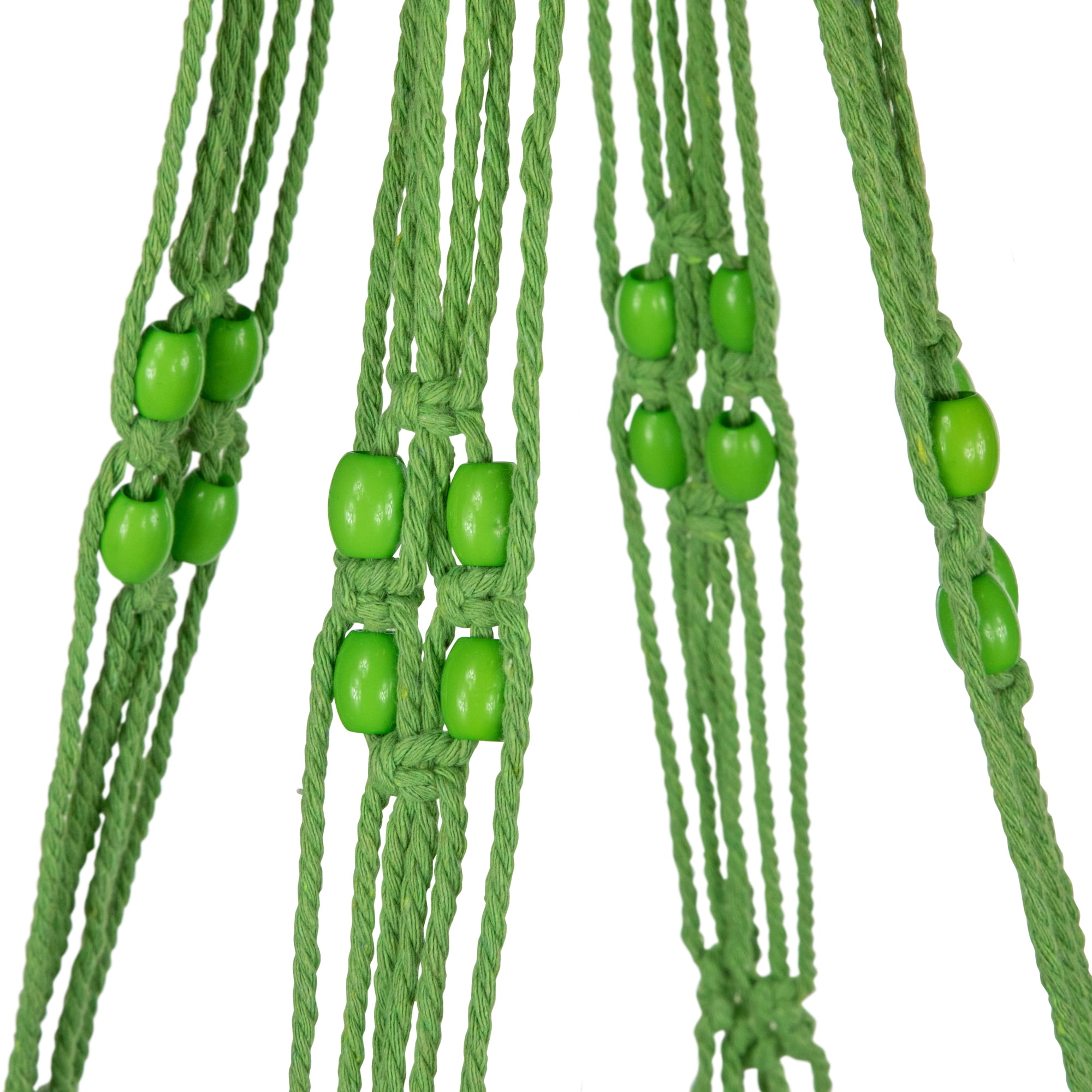 Northlight 43" Green Lattice Pattern Macrame Hanging Planter Holder