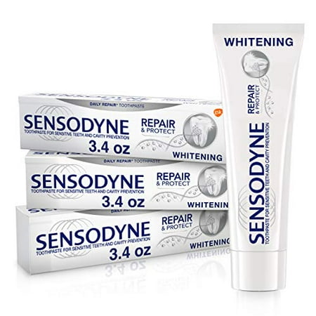 Sensodyne Repair & Protect Teeth Whitening Sensitive Toothpaste, Cavity Prevention and Sensitive Teeth Treatment - 3.4 Ounces (Pack of 3)