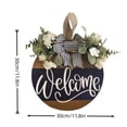 thumbnail image 5 of Dserhfy Front Door Welcome Sign Farmhouse Rustic Round Wooden Bowknot Letter Welcome Wreath All Seasons Indoor Outdoor Porch Door Hanger Wall Hanging Decoration, 5 of 8