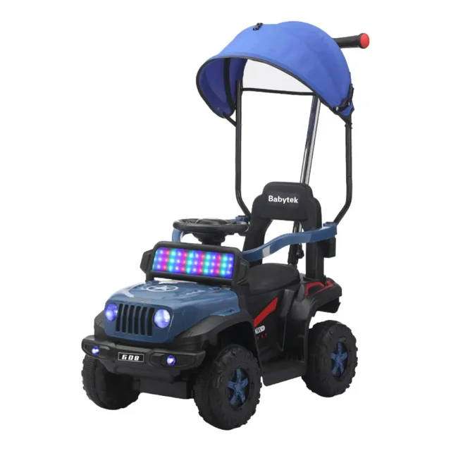 The Baby Shop Correpasillos Bebé 3 En 1 Carro Montable Eléctrico Tipo Jeep Azul