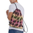 thumbnail image 3 of Drawstring Backpack - Palm tree_AA Splash Proof Small Drawstring Gym Bag for Women Men, Cinch Sports String Bag Backpack for Travel Swimming Beach, 3 of 8