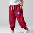 thumbnail image 2 of kpoplk Boy's Sweatpants Kids Joggers Workout Drawstring Teens Athletic Pants Youth Active Trousers with Pockets(Red,7-8 Y), 2 of 6