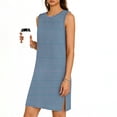 thumbnail image 2 of TaTaai Sleeveless Side Slit Dress Women's Solid Color Round Neck Slip Dress Casual Pullover Lightweight Stretchy Polyester Blend Gift, 2 of 6