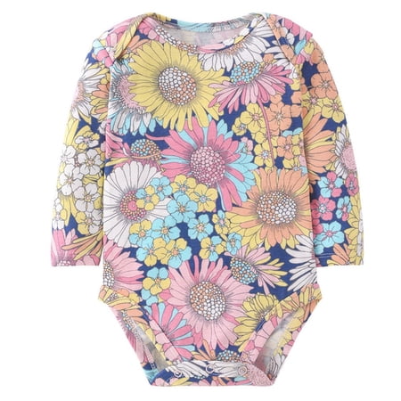 Angala Baby Girls Long Sleeve Bodysuit Cute Print Romper Outfit For Toddler 6 24 Months Soft Comfortable Everyday Wear Cozy Stylish Baby Clothes 2-2.5 Years