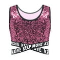 thumbnail image 3 of dPois Kids Girls Sparkle Sequin Hip Hop Dance Top Vest Crisscross Back Sleeveless Metallic Jazz Tank Pink 6, 3 of 6