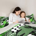 thumbnail image 5 of Feelyou Est Football Sleep Full Size Comforter Sets for Kids, Fashion Polkadot Stars Bedding Comforter Set, Cartoon Sports Theme Reversible Bedding Sets, Microfiber Bedroom Decor, 3-Piece, 5 of 8