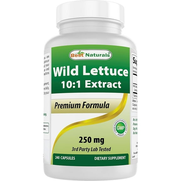 Best Naturals Wild Lettuce 10:1 Extract 250 mg - 240 Capsules