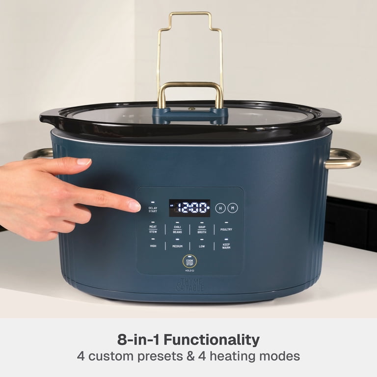 Thyme & Table 6-Quart Programmable Slow Cooker, Atlantic Blue photo 4
