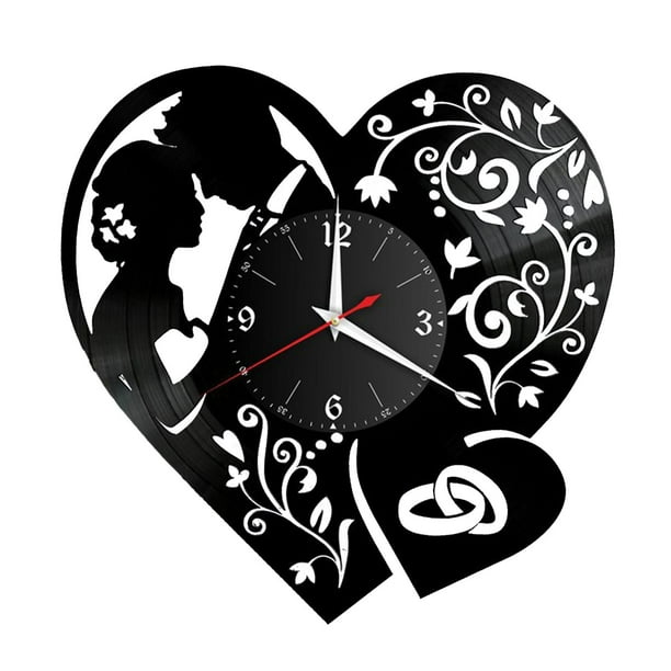 Reloj de pared Gloria disco de vinilo LED silencioso 30 cm modo