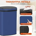 thumbnail image 6 of CL.HPAHKL 13 Gallon Trash Can with Lid, Automatic Trash Can Touchless Motion Sensor Trash Can 50 Liter High-Capacity Stainless Steel Garbage Can for Home Kitchen Bathroom Bedroom Office, Deep Blue, 6 of 7