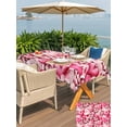 thumbnail image 4 of Outdoor Tablecloth with Umbrella Hole and Zipper, Valentine's Day Rectangle Table Cloth 60x102 Inch Waterproof Tablecloth, Pink Romantic Love Checkered Buffalo Picnic Table Cover for Patio Camping, 4 of 7
