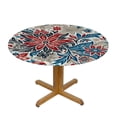 thumbnail image 3 of PIKWEEK  Paisley Flowers Round Fitted Table Covers, Elastic Edge Tablecloth for Indoor Dining Table, 3 of 7