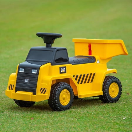 KOTEK Ride on Dump Truck, Licensed Caterpillar Construction Vehicle for Kids with Adjustable Dump Bed, Lights & Horn, 6V Battery Powered Ride on Toys, Gift for Boys Girls 1.5-3, Yellow