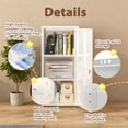 thumbnail image 5 of PLMFJQK Metal Locker Storage Cabinet with 1 Doors, Pantry with Shelves, Storage Cabinet with Adjustable Leveling Foot for Kitchen, Employees, Office,White,Black,34.5"*15.75"*13.78",White, 5 of 7