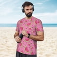 thumbnail image 4 of Wukai Watermelon Print Men's Short-Sleeved Mesh T-Shirt,Quick-Dry Short Sleeve Workout T-Shirt-X-Small, 4 of 8