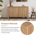 thumbnail image 2 of TREXM Modern 4-Door Sideboard Buffet Cabinet with Oak Veneer, Natural Wood Storage Cabinet for Living Room, 59 inch, 2 of 7