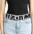 thumbnail image 5 of Buckle-Down Belt, Seatbelt Buckle Belt, Butterfly Garden Black White, Youth 22 to 32 Inches, 5 of 9