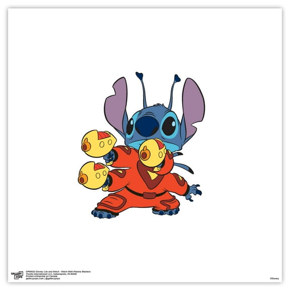 Gallery Pops Disney Lilo & Stitch - Stitch With Plasma Blasters Wall Art, Unframed Version, 12" x 12"