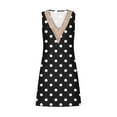 thumbnail image 4 of Viikei Womens Dresses Summer,Women's Boho Short Sleeve Dress,Women's Printed Lace Sleeveless Pocket V-Neck Dress Black M, 4 of 5