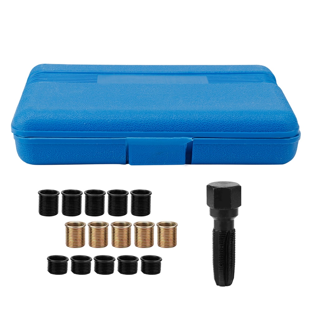 HERCHR Spark Plug Thread Kit, 16Pcs Spark Plug Tap Thread Repair Tools