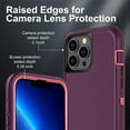 thumbnail image 5 of Designed for Apple iPhone 13 Pro Max Heavy Duty Case Compatible with Magnetic Wireless Charging, Triple Layer Protection Shockproof Drop Tested Protective Case for Apple iPhone 13 Pro Max, Purple, 5 of 6
