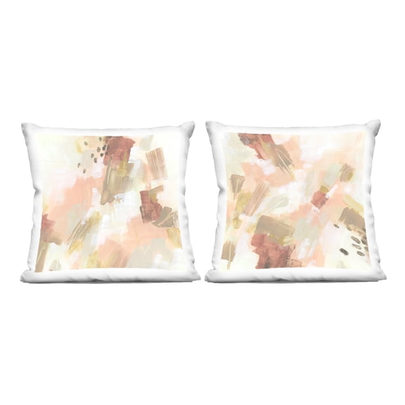 Stupell Industries Energetic Beige Palette 18" x 18" Abstract Abstract Polyester Decorative Pillow Set, Zip Closure 2 Count