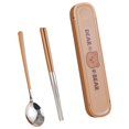 thumbnail image 2 of Plastic Bowls Reusable 304 Stainless Steel Tableware New Bbear Chopsticks Spoon Two Piece Sset Convenient Tableware, 2 of 3
