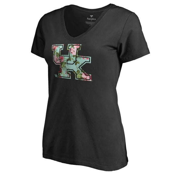 Women's Black Kentucky Wildcats Lovely V-Neck T-Shirt