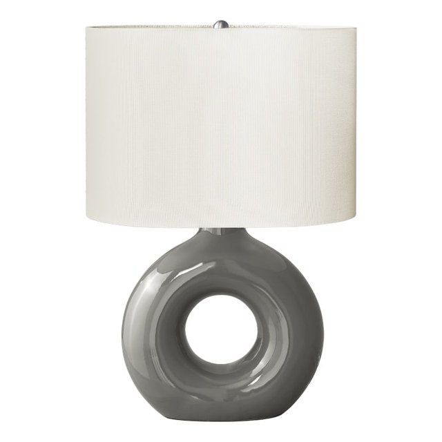 Lighting - 24"h - Table Lamp - Dark gray Ceramic - Ivory/Cream Shade