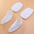 thumbnail image 4 of 2 pares de guantes de cera de parafina Tratamiento de baño Guantes de tela de felpa para los pies de las manos Cubiertas aisladas para mitones para terapia de calor Spa (Blanco), 4 of 5