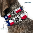thumbnail image 2 of Buckle-Down Pet Collar, Dog Collar Metal Seatbelt Buckle, Texas Flag Continuous Repeat, 13 to 17 Inches 1.5 Inch Wide, 2 of 8