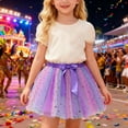thumbnail image 3 of LYHaoo Girls Star Tutu Skirt With Rainbow Sequin Trim And Mesh Layer For Dance Performance Party Play Dress Up Girls Cute Skirt,Sizes 2-4 Years, 3 of 6