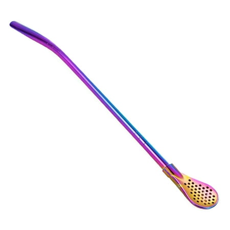 

Giyblacko Stainless Steel Dinner Spoon Dual Purpose Straw Spoon Milk Tea Coffee Stirring Spoon Madai Tea Spoon Detachable Straw Filter Spoon