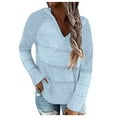 thumbnail image 1 of Hauts Décontractés pour Femmes Mode Femmes Décontracté Uni Col en V Manches Longues Chandail à Capuche Blouse Hauts Mode Hauts pour Femmes Hauts pour Femmes Décontracté Manches Longues pour Femmes Chandail à Capuche Femmes, 1 of 6