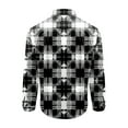 thumbnail image 5 of BiZtdJrK Long Sleeve Shirts for Men Plaid Button Down Shirt Loose Casual Work Tops 2025 Vacation Holiday Work Tops Black L Todays Sale, 5 of 6